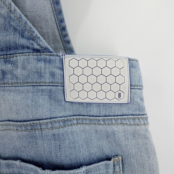 Basic House TBH Overall Womens Small Blue Denim Light Wash Crop Distressed Korea - Picture 3 of 16